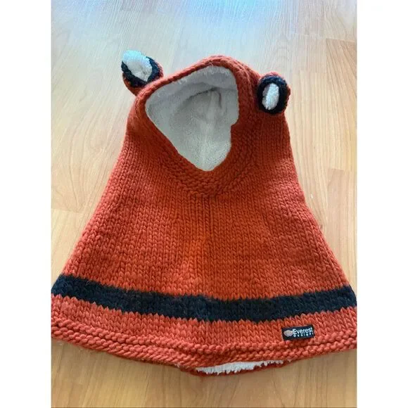 Everest Designs Fox Hat with Built in Scarf Wool Lining One Size - Picture 6 of 7